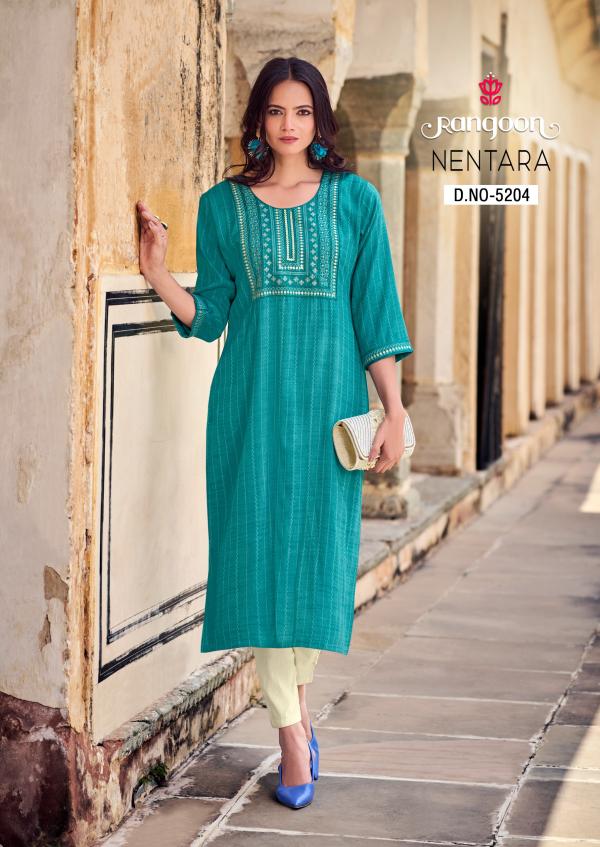 Rangoon Nentara Rayon Embroidered Kurti Collection